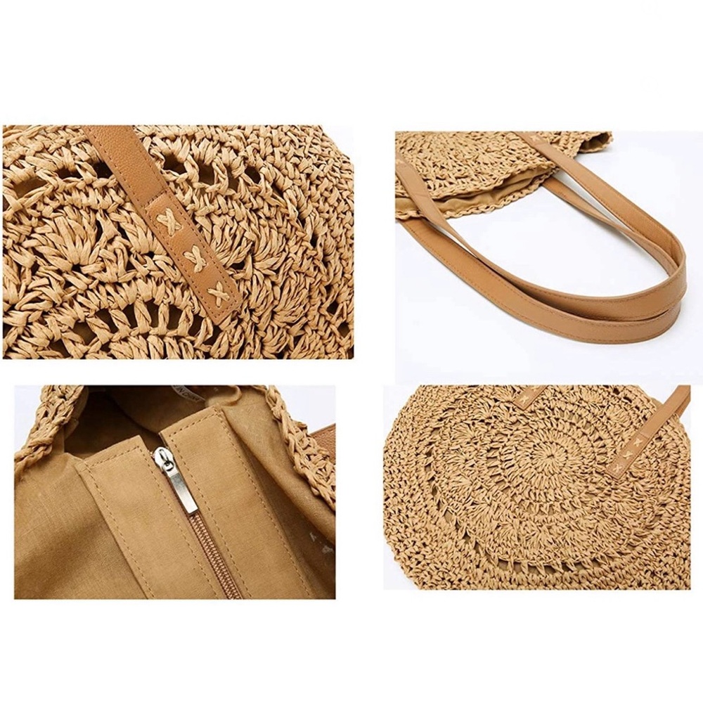 NWT Bohemian Straw Shoulder Bag - Picture 4 of 7